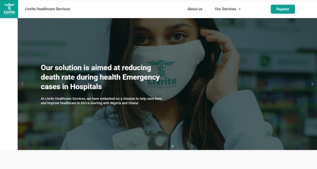 livrite healthcare web design home page